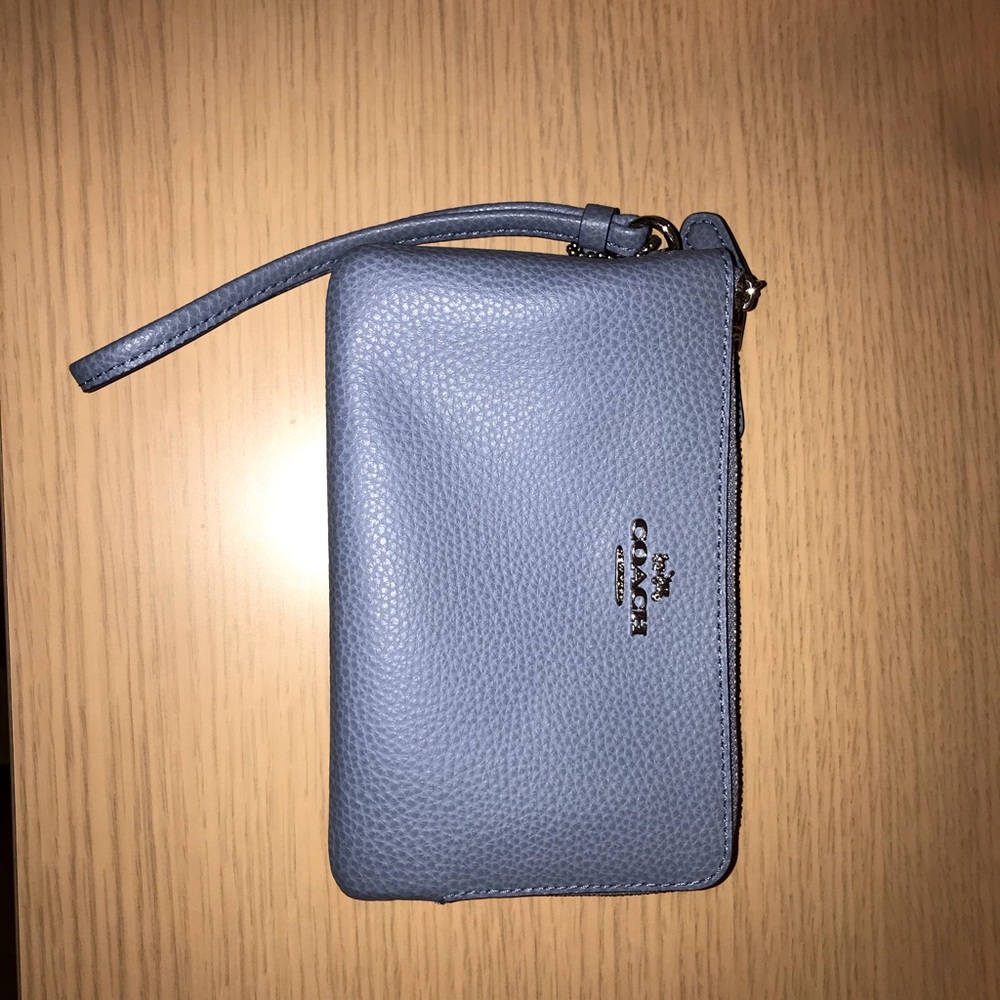 Blue Coach Wristlet